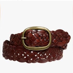 Women's Oval Braided Woven Leather Belt
